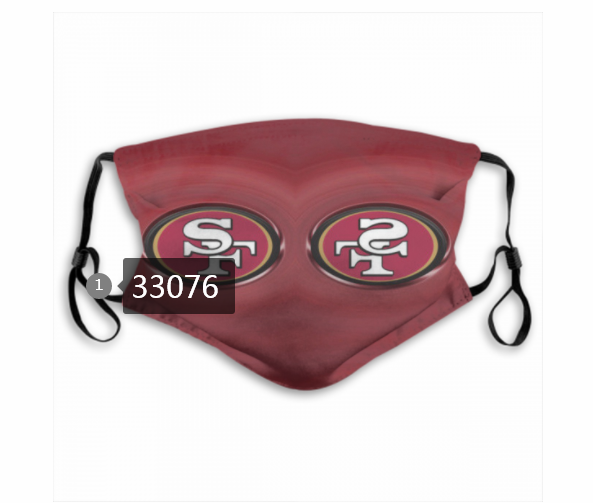 New 2021 NFL San Francisco 49ers #33 Dust mask with filter->nfl dust mask->Sports Accessory